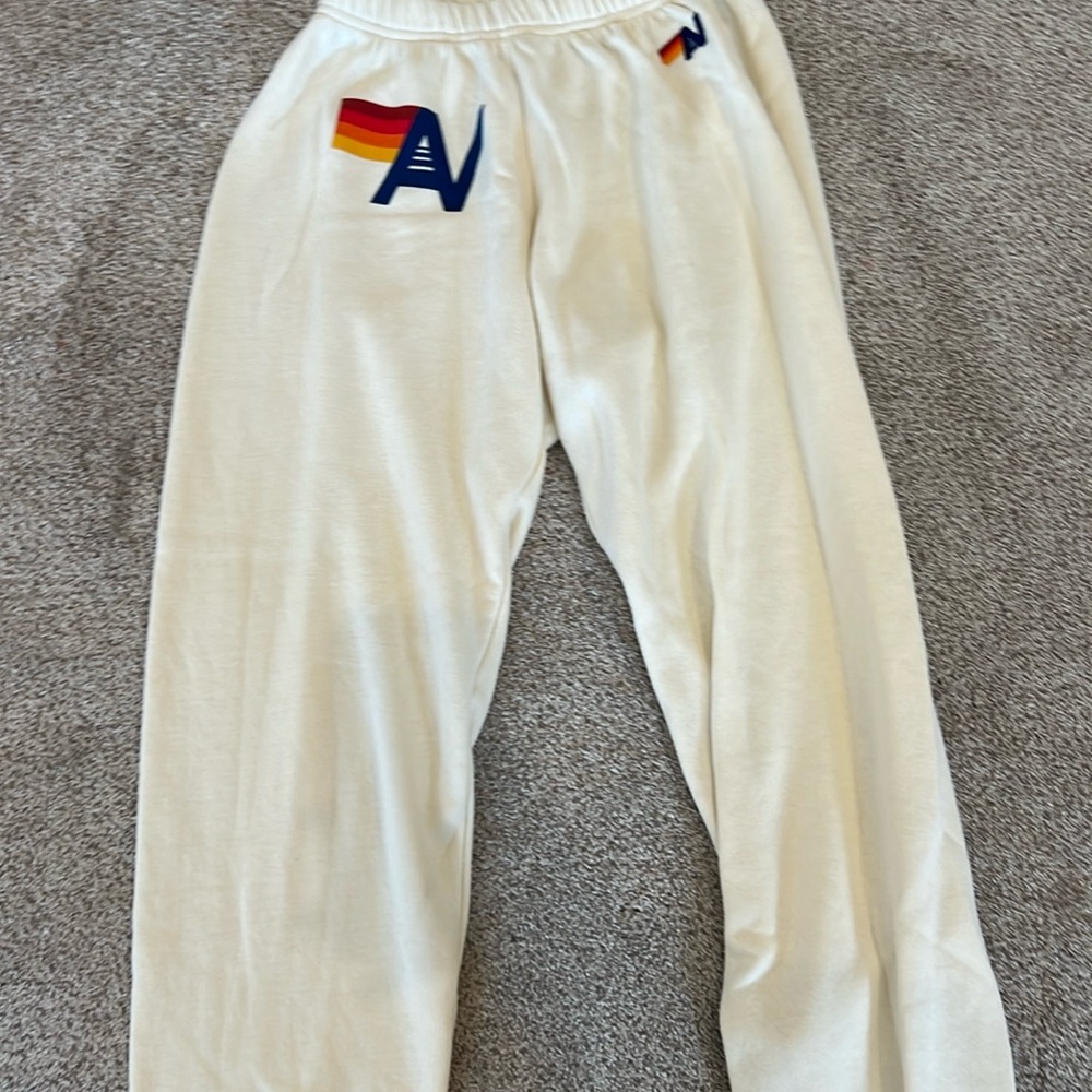 Cream Aviator Nation Sweatpants
